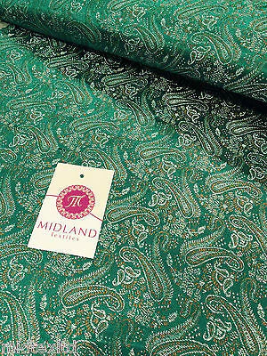 Metallic Paisley brocade Banarsi fabric 44" Wide M248 Mtex - Image 15