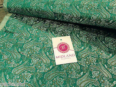 Metallic Paisley brocade Banarsi fabric 44" Wide M248 Mtex - Image 16