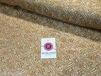 Metallic Paisley brocade Banarsi fabric 44" Wide M248 Mtex - Image 20