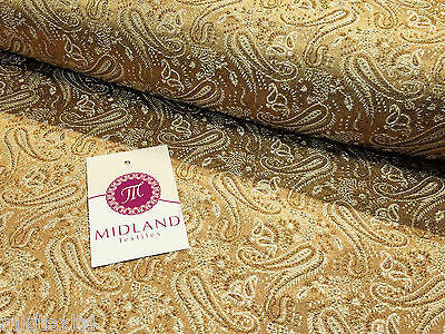 Metallic Paisley brocade Banarsi fabric 44" Wide M248 Mtex - Image 25