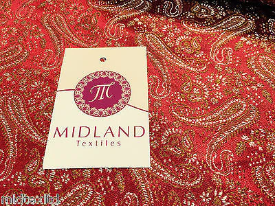 Metallic Paisley brocade Banarsi fabric 44" Wide M248 Mtex - Image 6