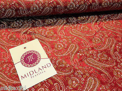 Metallic Paisley brocade Banarsi fabric 44" Wide M248 Mtex - Image 7
