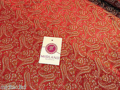 Metallic Paisley brocade Banarsi fabric 44" Wide M248 Mtex - Image 8