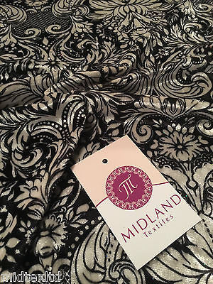 Ornamental Print two way Stretch Glitter Velour Velvet 58" M16-10 and M16-11 Mtex - Image 7