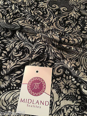 Ornamental Print two way Stretch Glitter Velour Velvet 58" M16-10 and M16-11 Mtex - Image 8