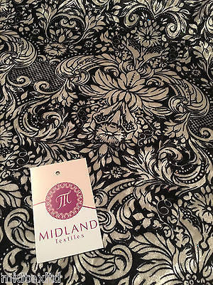 Ornamental Print two way Stretch Glitter Velour Velvet 58" M16-10 and M16-11 Mtex - Image 9