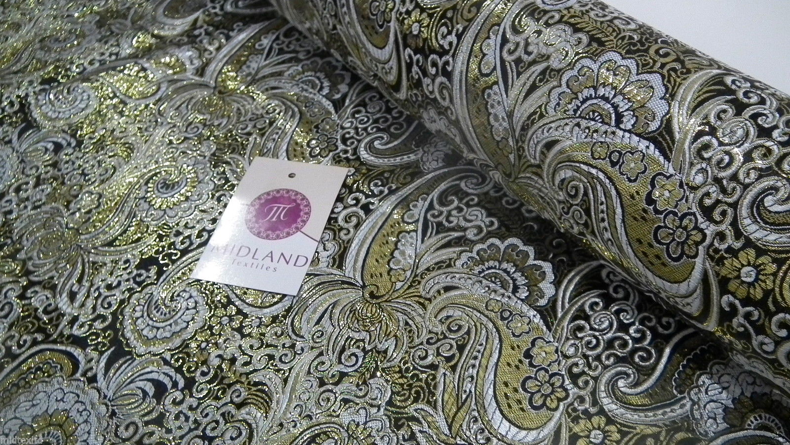 New Paisley Metallic Brocade Fabric 58" wide for Jackets & waistcoats M350 Mtex - Image 15