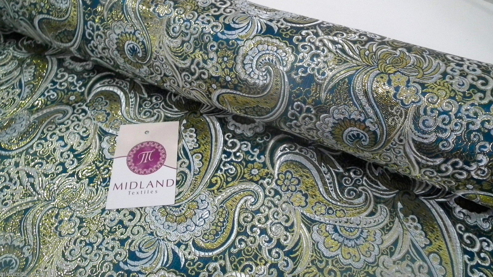 New Paisley Metallic Brocade Fabric 58" wide for Jackets & waistcoats M350 Mtex - Image 18