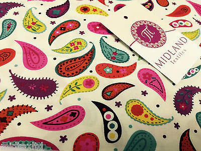 Paisley Print 100% Cotton Poplin Fabric, 45" Craft Cotton Wide M25 Mtex - Image 13