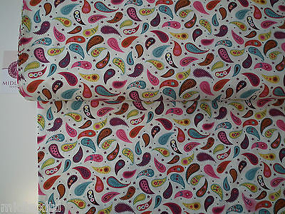 Paisley Print 100% Cotton Poplin Fabric, 45" Craft Cotton Wide M25 Mtex - Image 16