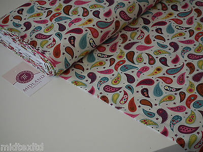 Paisley Print 100% Cotton Poplin Fabric, 45" Craft Cotton Wide M25 Mtex - Image 17