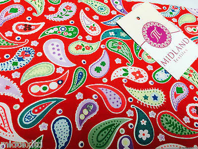 Paisley Print 100% Cotton Poplin Fabric, 45" Craft Cotton Wide M25 Mtex - Image 18