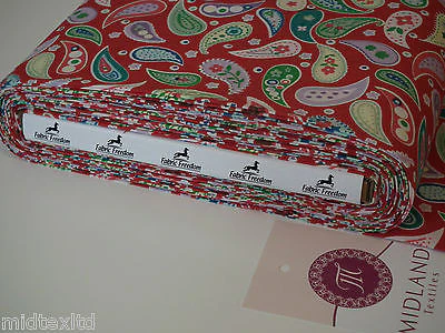 Paisley Print 100% Cotton Poplin Fabric, 45" Craft Cotton Wide M25 Mtex - Image 19
