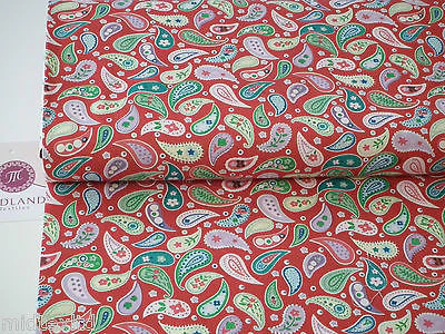 Paisley Print 100% Cotton Poplin Fabric, 45" Craft Cotton Wide M25 Mtex - Image 21