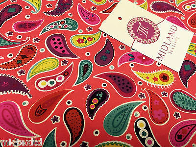 Paisley Print 100% Cotton Poplin Fabric, 45" Craft Cotton Wide M25 Mtex - Image 23