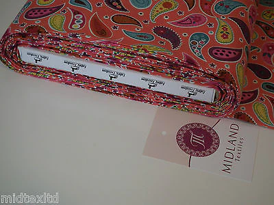 Paisley Print 100% Cotton Poplin Fabric, 45" Craft Cotton Wide M25 Mtex - Image 24