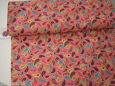 Paisley Print 100% Cotton Poplin Fabric, 45" Craft Cotton Wide M25 Mtex - Image 25