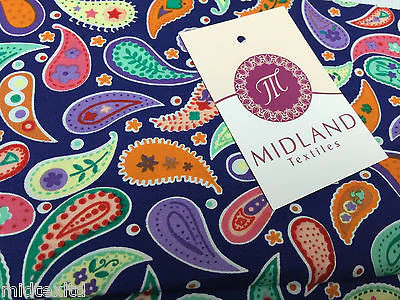 Paisley Print 100% Cotton Poplin Fabric, 45" Craft Cotton Wide M25 Mtex - Image 28