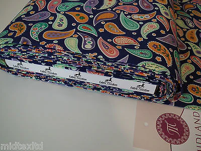 Paisley Print 100% Cotton Poplin Fabric, 45" Craft Cotton Wide M25 Mtex - Image 29