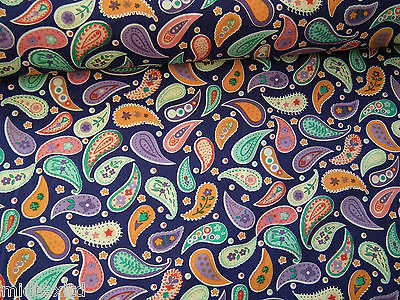 Paisley Print 100% Cotton Poplin Fabric, 45" Craft Cotton Wide M25 Mtex - Image 30