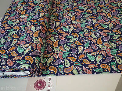 Paisley Print 100% Cotton Poplin Fabric, 45" Craft Cotton Wide M25 Mtex - Image 31