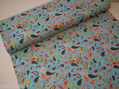 Paisley Print 100% Cotton Poplin Fabric, 45" Craft Cotton Wide M25 Mtex - Image 5