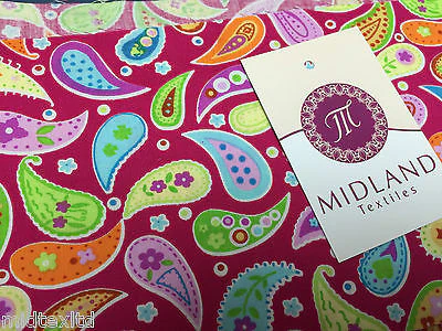 Paisley Print 100% Cotton Poplin Fabric, 45" Craft Cotton Wide M25 Mtex - Image 8