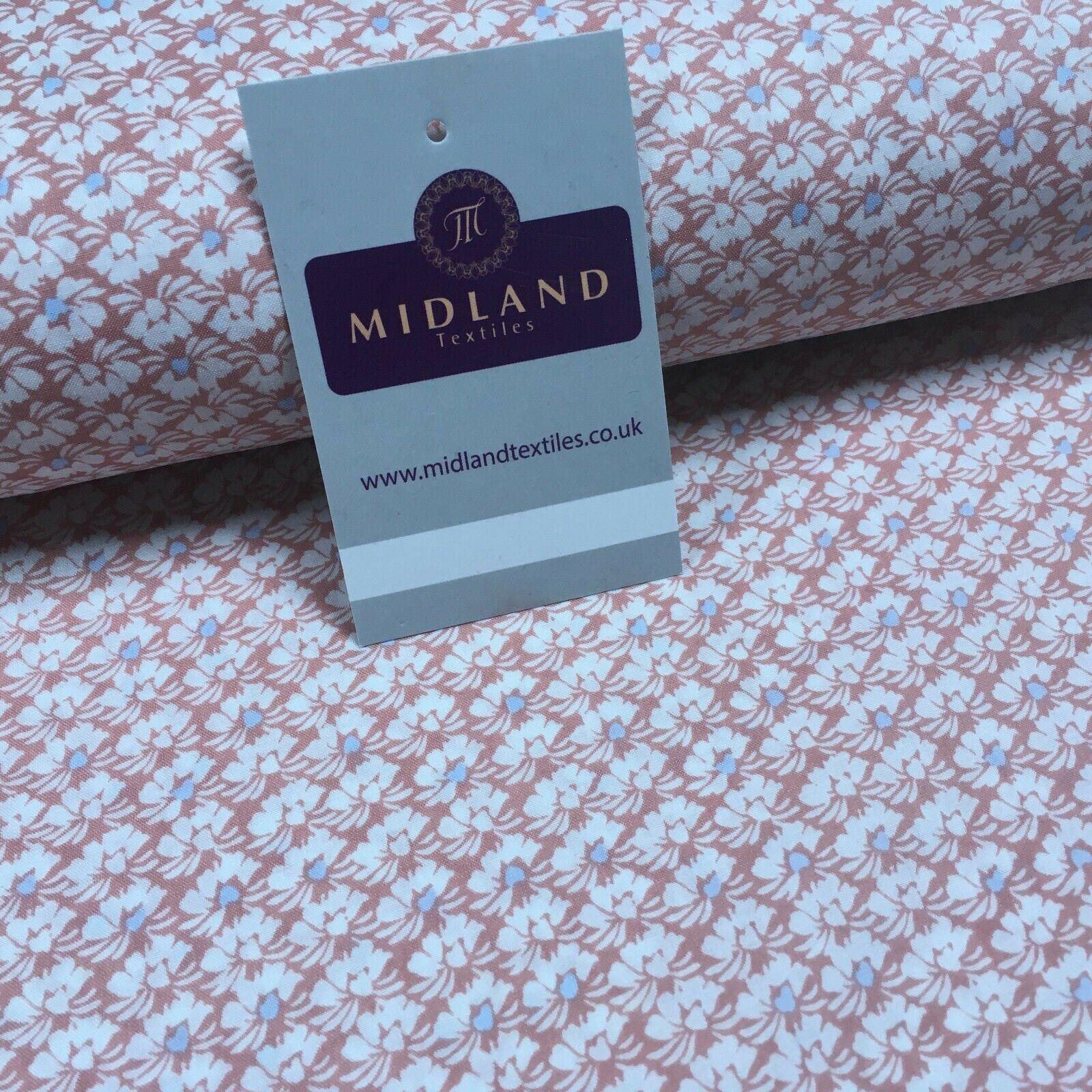 Peach Floral Ditsy Print Cotton Lawn Dress Fabric 150 cm MK1265 Mtex - Image 5