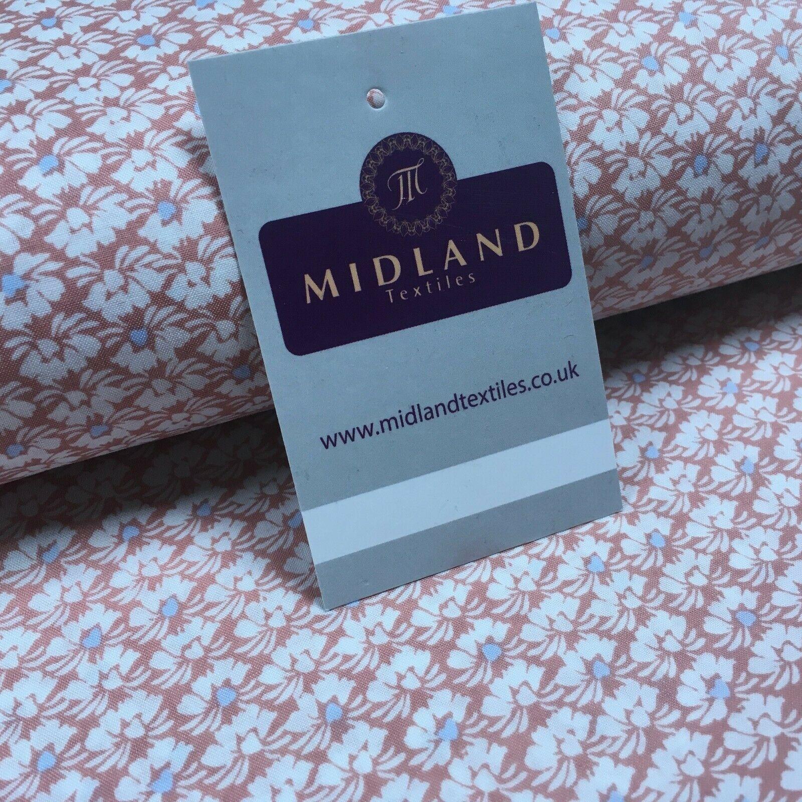 Peach Floral Ditsy Print Cotton Lawn Dress Fabric 150 cm MK1265 Mtex - Image 6