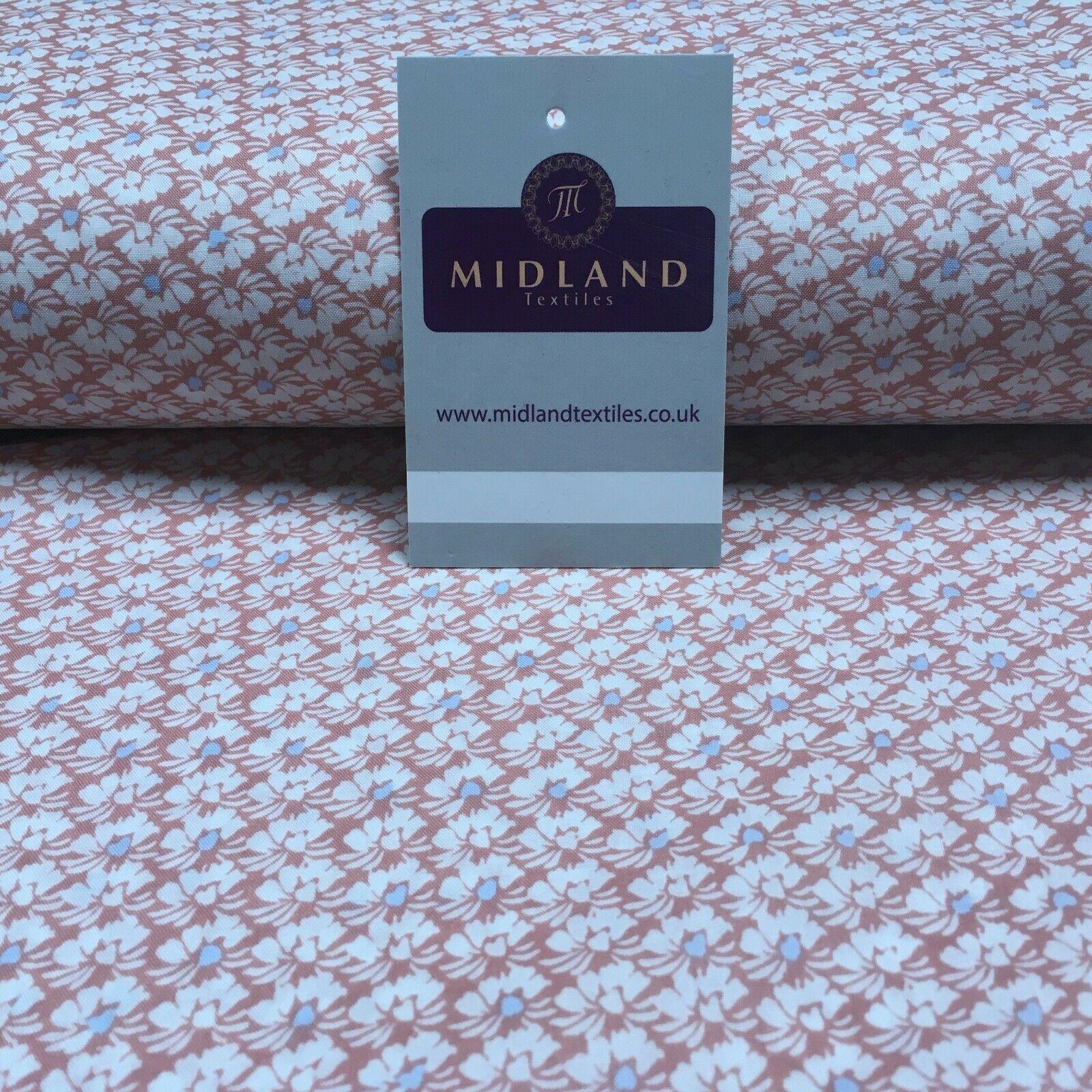 Peach Floral Ditsy Print Cotton Lawn Dress Fabric 150 cm MK1265 Mtex - Image 8