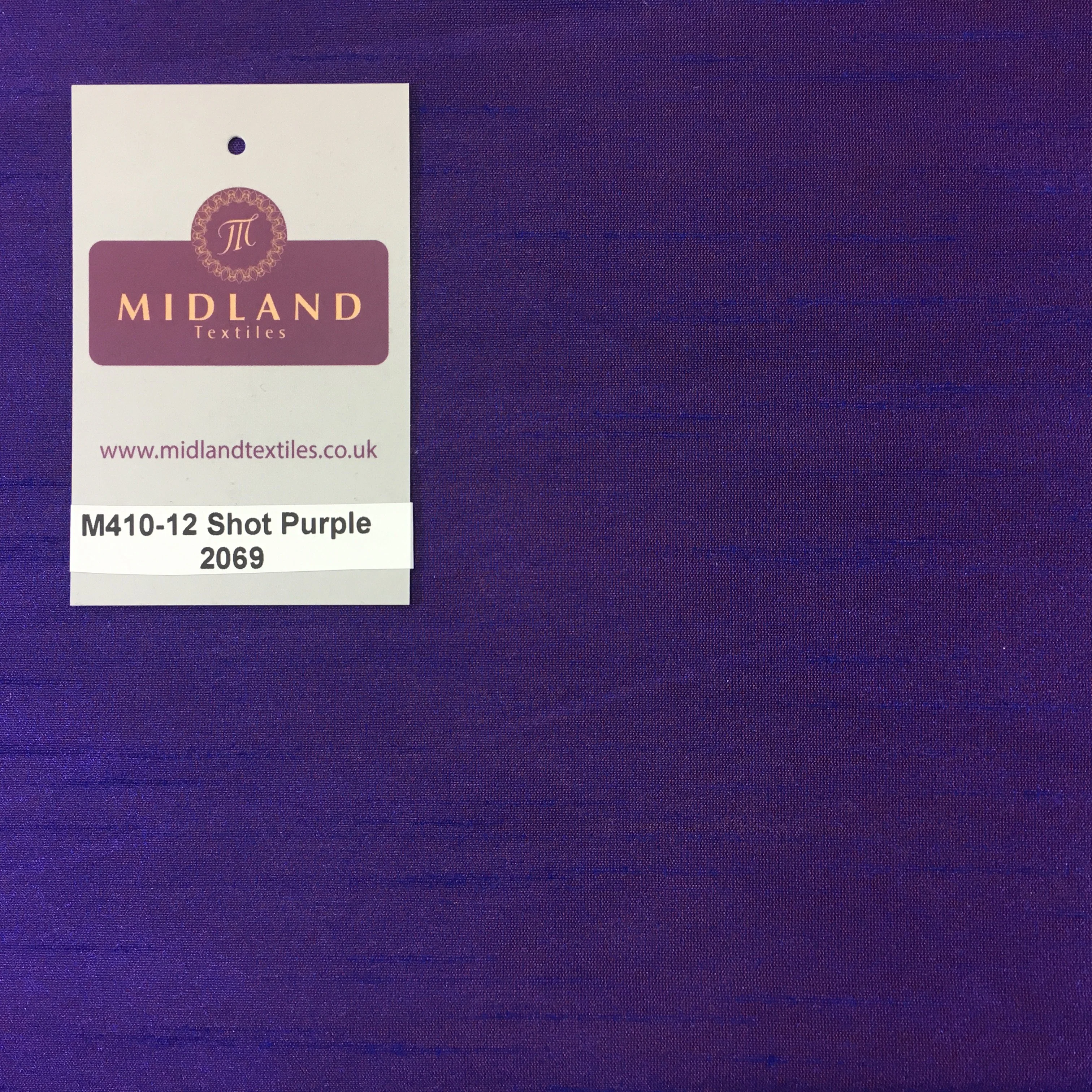 Faux Dupion Raw Silk Fabric - 100% Polyester Plain M410 - Image 102