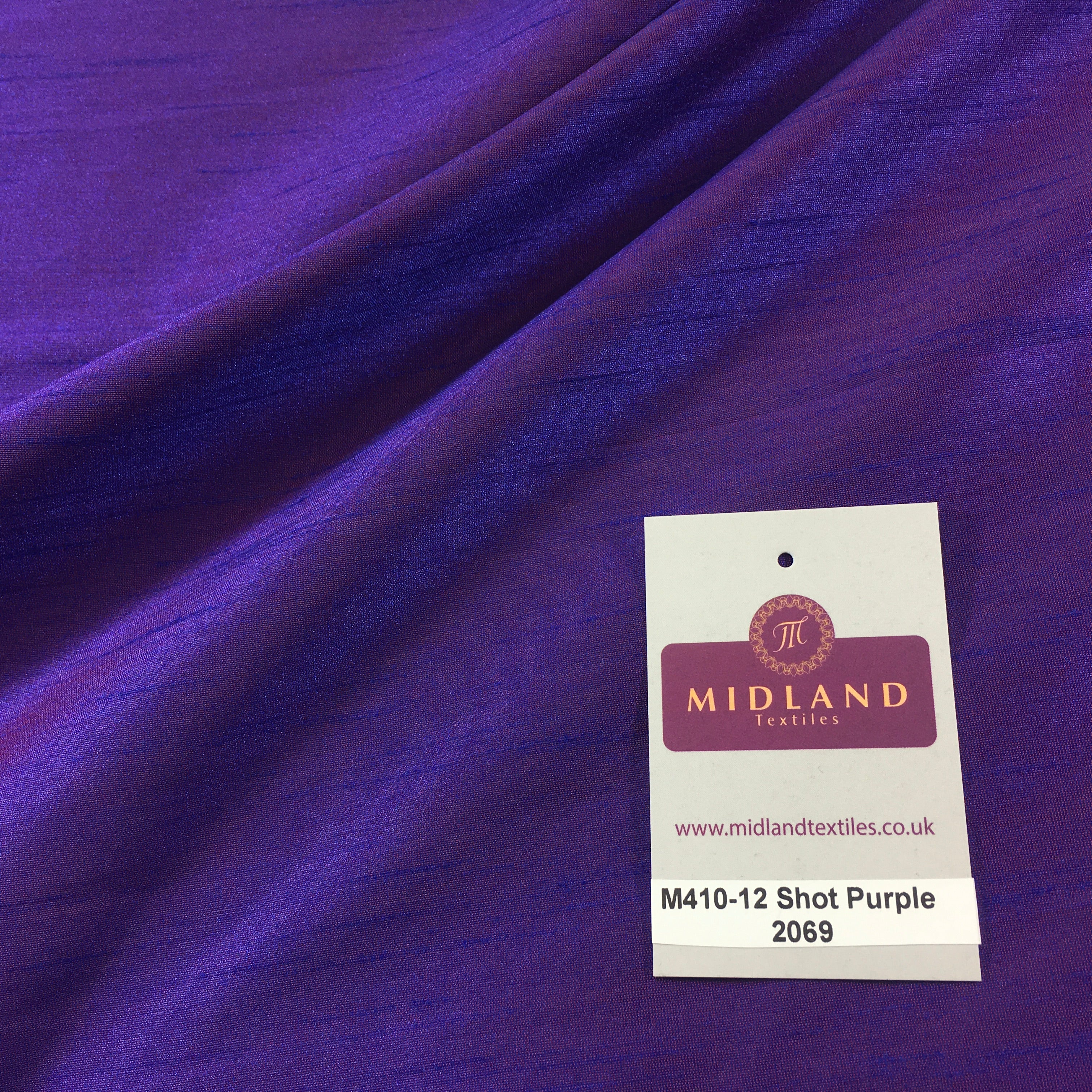 Faux Dupion Raw Silk Fabric - 100% Polyester Plain M410 - Image 113