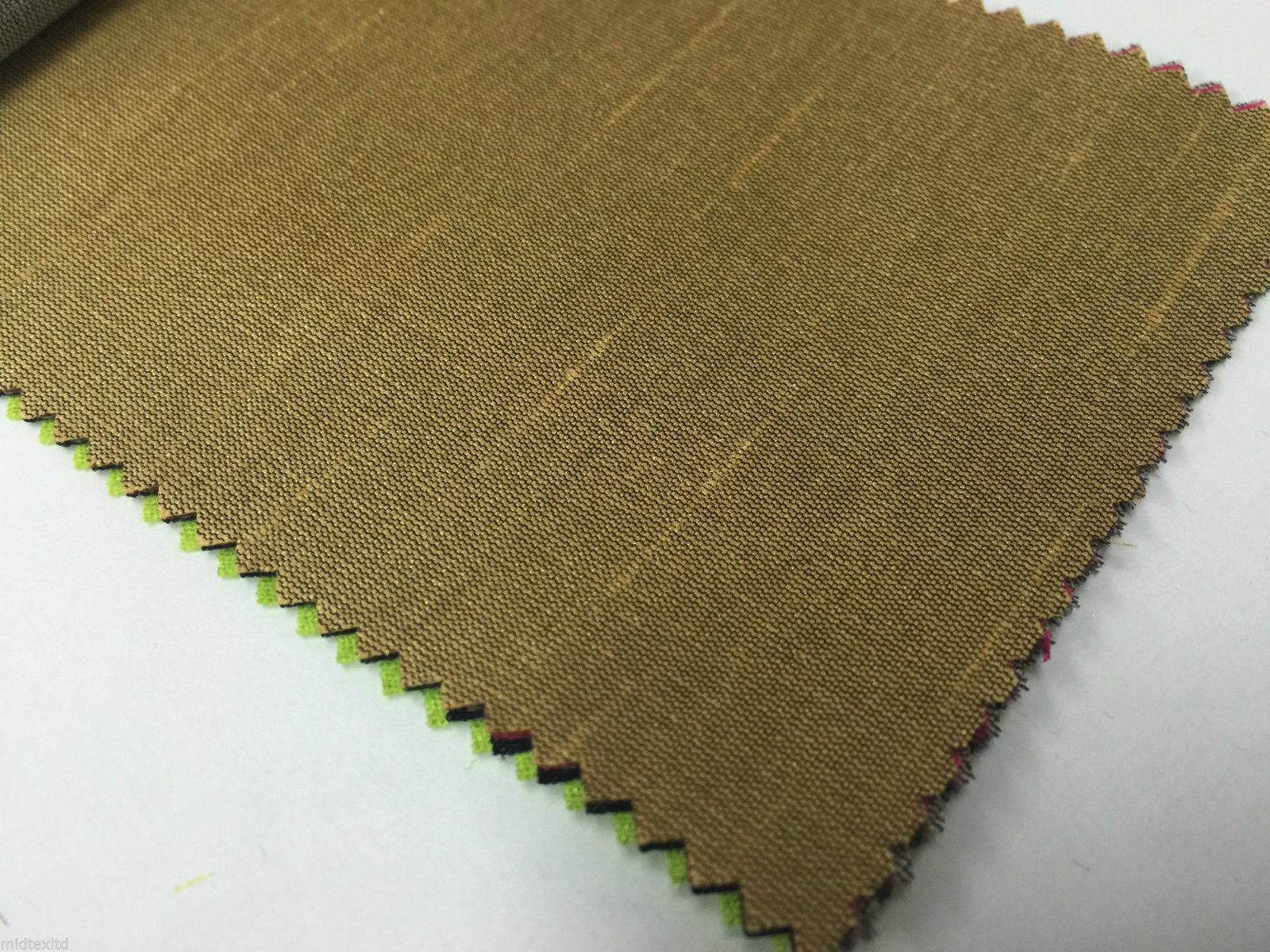Faux Dupion Raw Silk Fabric - 100% Polyester Plain M410 - Image 41