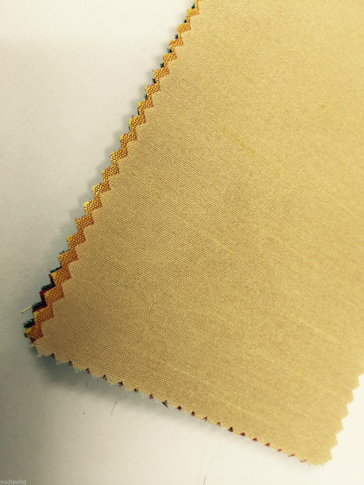 Faux Dupion Raw Silk Fabric - 100% Polyester Plain M410 - Image 48