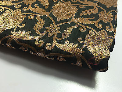 Pure Silk Indian Banarsi Floral Woven Golden Metallic Brocade 45" M260 Mtex - Image 21