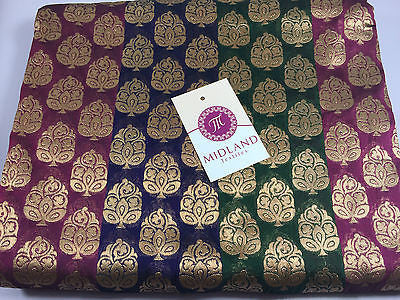 Pure Silk Indian Banarsi Floral Woven Golden Metallic Brocade 45" M260 Mtex - Image 28