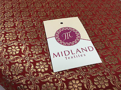 Pure Silk Indian Banarsi Floral Woven Golden Metallic Brocade 45" M260 Mtex - Image 42