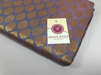 Pure Silk Indian Banarsi Floral Woven Golden Metallic Brocade 45" M260 Mtex - Image 47