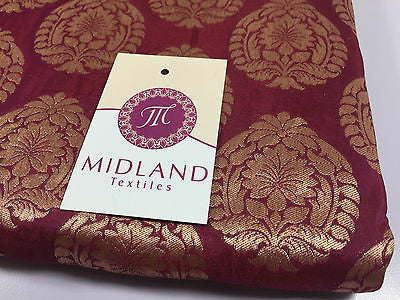 Pure Silk Indian Banarsi Floral Woven Golden Metallic Brocade 45" M260 Mtex - Image 60