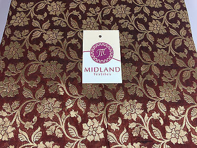 Pure Silk Indian Banarsi Floral Woven Golden Metallic Brocade 45" M260 Mtex - Image 64