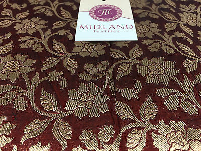 Pure Silk Indian Banarsi Floral Woven Golden Metallic Brocade 45" M260 Mtex - Image 67