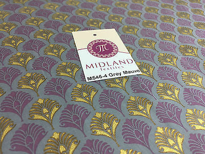 Retro Peacock Bird Feather Flower Fan Gold Lacquered Cotton Lawn Fabric 58" M546 - Image 19