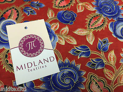 Rose Design With Gold Foil 100% Cotton Lawn Dress fabric 58" wide  M273 Mtex - Image 14