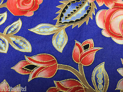 Rose Design With Gold Foil 100% Cotton Lawn Dress fabric 58" wide  M273 Mtex - Image 3