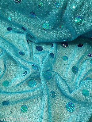 Round Hologram Sequin 58" fancy dress prom knit fabric M154 Midtex - Image 6