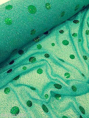 Round Hologram Sequin 58" fancy dress prom knit fabric M154 Midtex - Image 7