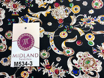 Royal Jewel Printed 100% Cotton Poplin fabric 58" Wide M534 Mtex - Image 13