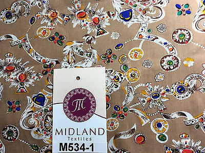 Royal Jewel Printed 100% Cotton Poplin fabric 58" Wide M534 Mtex - Image 5