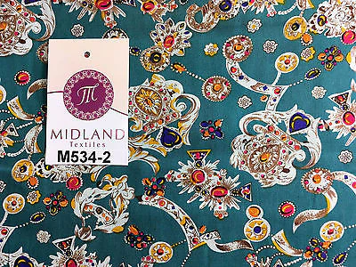 Royal Jewel Printed 100% Cotton Poplin fabric 58" Wide M534 Mtex - Image 6