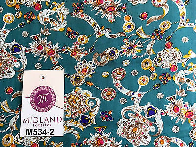 Royal Jewel Printed 100% Cotton Poplin fabric 58" Wide M534 Mtex - Image 7